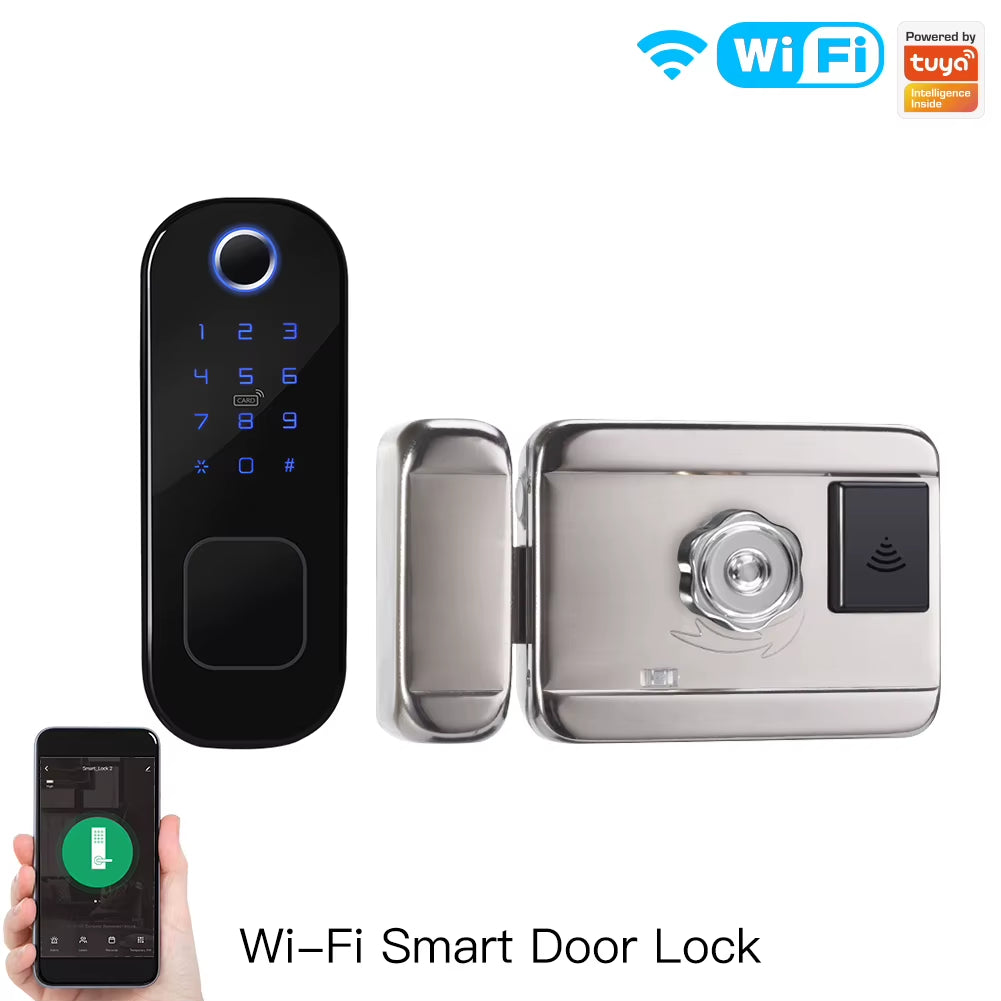 MOES Tuya Wifi Multiple Unlocking Fingerprint Lock, Security Intelligent Smart Lock with Smart Life Password RFID Door Lock