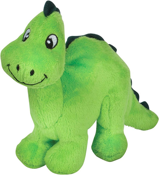 Snuggle Puppy Tender-Tuffs - Plush Stuffed Little Green Dino Tough Dinosaur Dog Toy with Squeaker