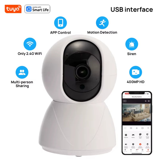 USB Tuya 4MP Indoor Camera,2K Security Camera for Baby Monitor,Ptz Wifi Cameras for Home Security,Pet Camera with Phone App