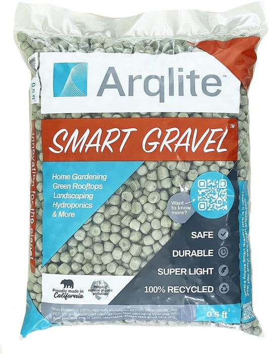 Smart Gravel Hydroponic Growth Media-Regular(® to 1 In)- Eco-Friendly Substrate for Hydroponics, Aquaponics, & Aeroponics (0.5 Cu Ft Bag) Preferred over LECA, Expanded Clay and Hydroton