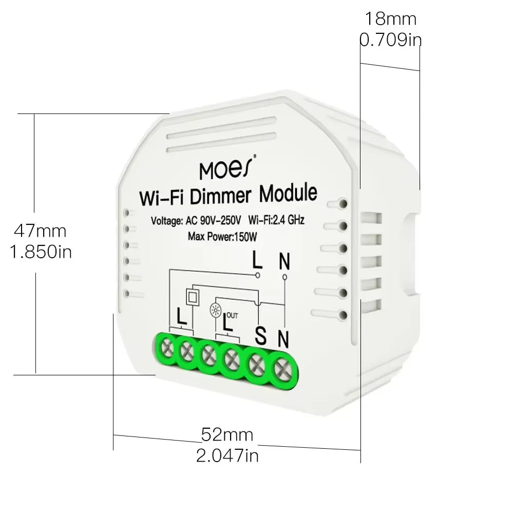 DIY Smart Wifi Light LED Dimmer Switch Smart Life/Tuya APP Remote Control 1/2 Way Switch,Works with Alexa Echo Google Home