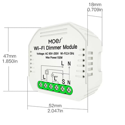 DIY Smart Wifi Light LED Dimmer Switch Smart Life/Tuya APP Remote Control 1/2 Way Switch,Works with Alexa Echo Google Home