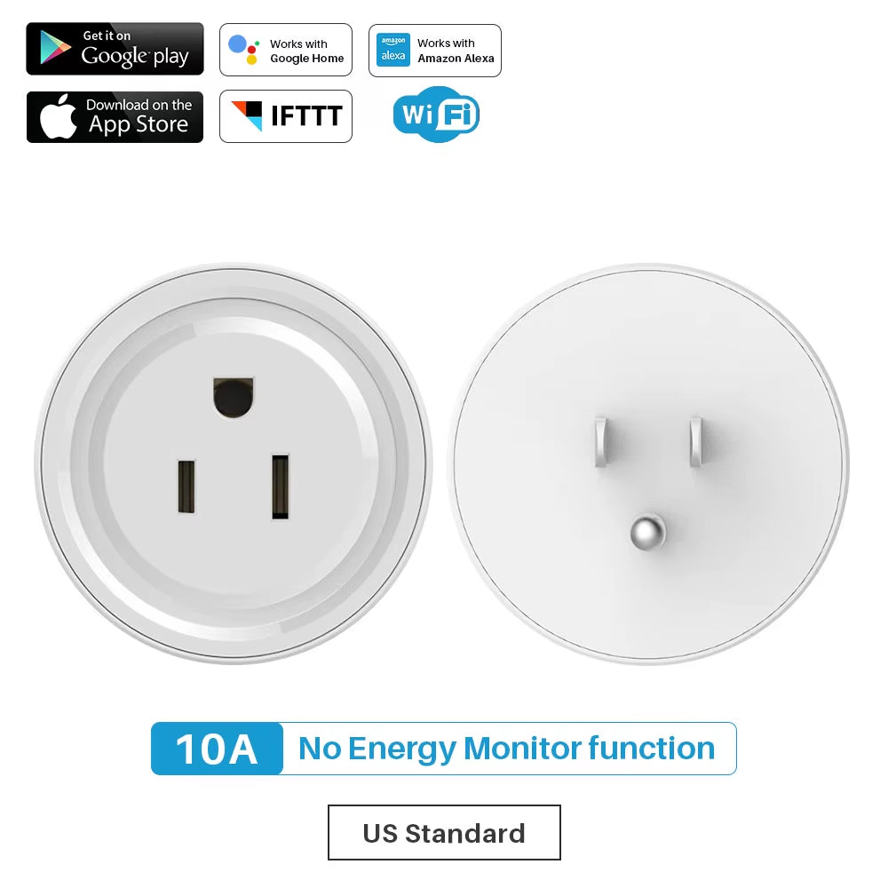 16A Zigbee / Wifi Smart Plug Socket with Power Energy Monitor EU Multi Plug Tuya APP Control Works with Alexa Google Assistant