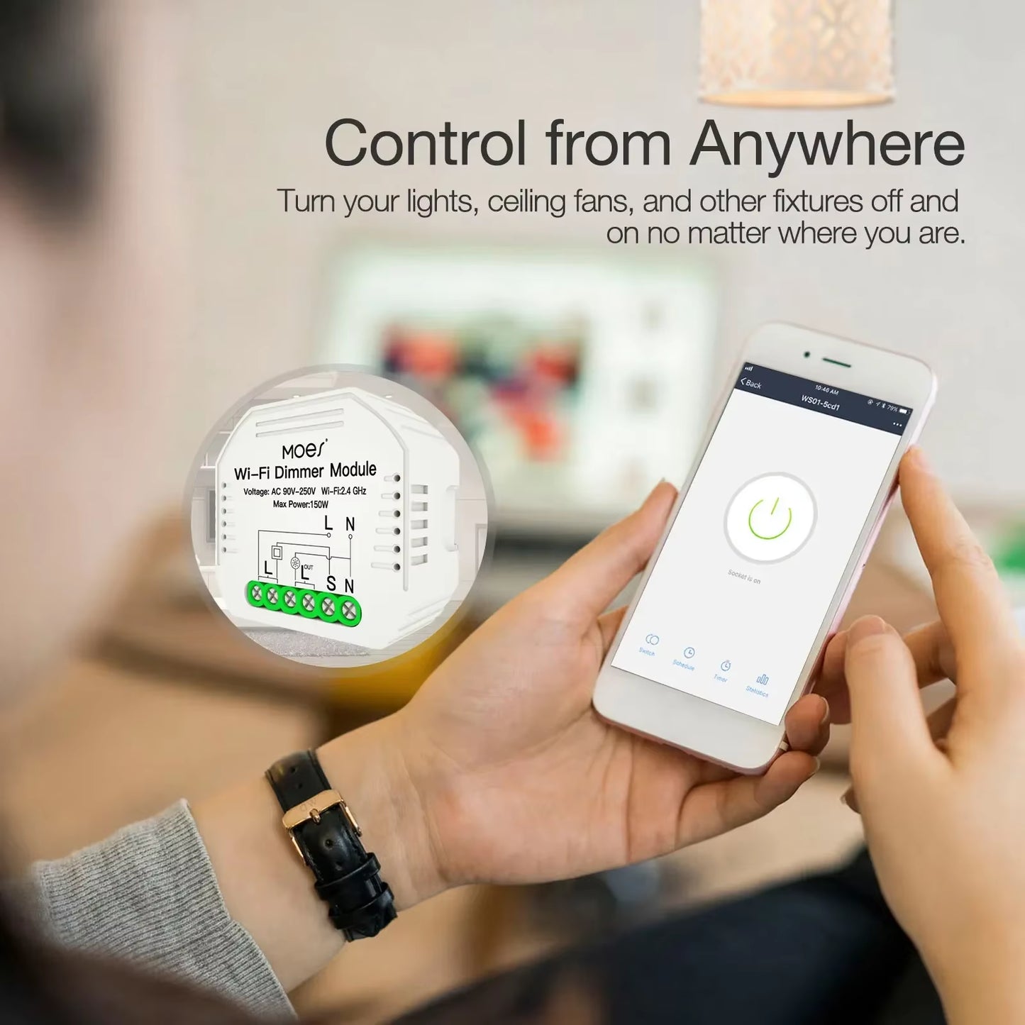 DIY Smart Wifi Light LED Dimmer Switch Smart Life/Tuya APP Remote Control 1/2 Way Switch,Works with Alexa Echo Google Home