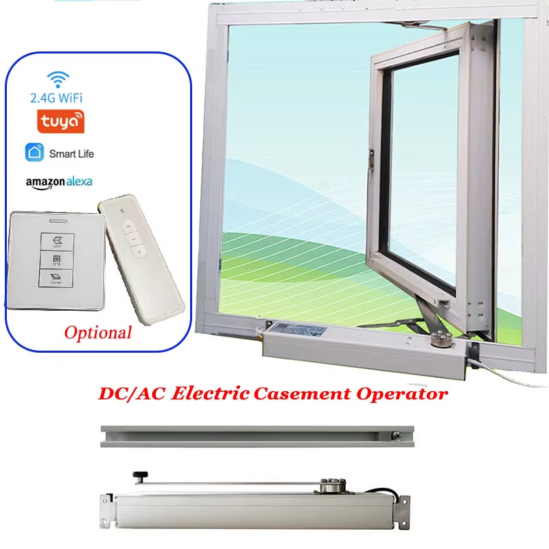 Casement Actuator Window Opener Electric Motor Automatic Close/Open Skylight/Greenhouse Window Operator Optional Wifi Tuya Alexa