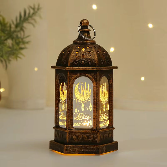 Eid Al-Adha Dekoration Laterne, Lampe Mond Stern Dekor Lampe Vintage Hängend Ramadan Deko Licht Für Muslimische Festival Decor