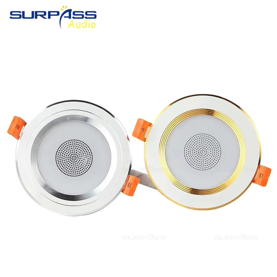 LED Smart Music Lamp Intelligent Background Music Light Ceiling Speakers with Adjused Lights Smart Bluetooth Downlight Speaker