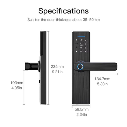 MOES Tuya Wifi Multiple Unlocking Fingerprint Lock, Security Intelligent Smart Lock with Smart Life Password RFID Door Lock