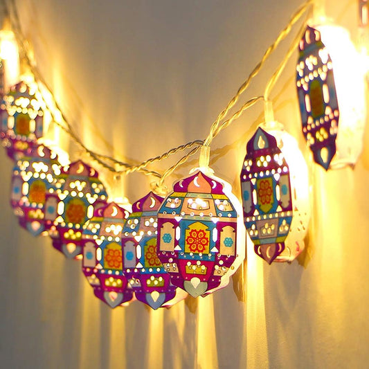 Star String Lights for Eid Decorations, Mubarak Ramadan Moon Star Lantern Lamp,10 Leds Battery Operated Islamic Moon Lights String, Eid Ramadan Decorations for Outdoor Home ,Eid Lantern